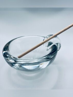 Hand Blown Clear Sloping Bowl Ashtray. VTG PAIRPOINT Gift  Barware Collectible
